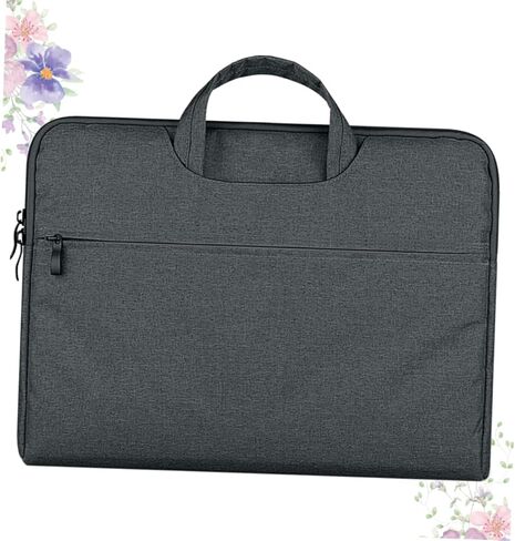 POPETPOP Fashion Portable Computer Bag for Dark Gray Laptop Tote Briefcase Durable Cloth Material Shock Absorption Scratch Protection for Business in Saudi Arabia