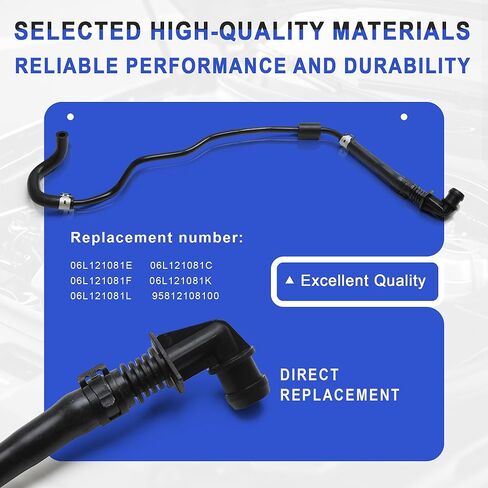 06L121081E 06L121081F أنبوب خزان تدفق سائل التبريد لخرطوم التهوية المركزي متوافق مع Audi A4 A5 A6 A7 A8 Q5 Q7 Quattro VW Touareg 1.8T 2.0T in Kuwait