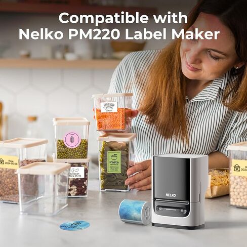 Thermal Labels for Nelko PM220 Label Maker, 2 inch (50mm) Round Thermal Label, Waterproof, Multi-Purpose Tag Tape, 1 Roll of 150 Self-Adhesive Thermal Paper (Blue Gradient) in Kuwait