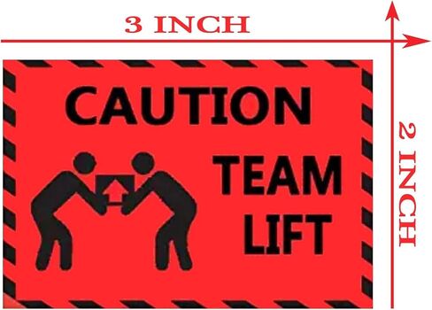 ملصقات ملصقات رفع الفريق، مقاس 2 × 3 بوصة باللونين الأحمر والأسود، ملصقات تحذيرية مطلوبة لرفع الأجسام الثقيلة، ملصقات تحذيرية لمنصة الشحن والتعبئة والمناولة والمستودع (500 قطعة) in Saudi Arabia