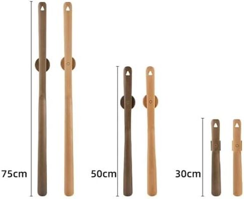 Omana Wooden Long Shoe Horn 30-75cm/11-29 Magnetic Base Ergonomic Shoehorn Lazy Helper for Tall Elderly Seniors Pregnant Support Slim Smooth Beachwood Handle Spoon Tongue (3-Pack) in Kuwait