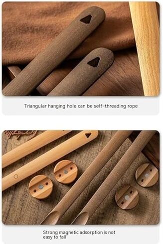 Omana Wooden Long Shoe Horn 30-75cm/11-29 Magnetic Base Ergonomic Shoehorn Lazy Helper for Tall Elderly Seniors Pregnant Support Slim Smooth Beachwood Handle Spoon Tongue (3-Pack) in Kuwait