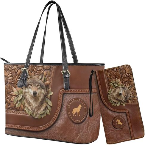 Lotusorchid Tote Top Handle Bag with Wallet Set, Women Tote Handbags Satchel Purse with Wallet for Travel in Saudi Arabia