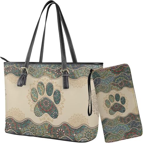 Lotusorchid Tote Top Handle Bag with Wallet Set, Women Tote Handbags Satchel Purse with Wallet for Travel in Saudi Arabia