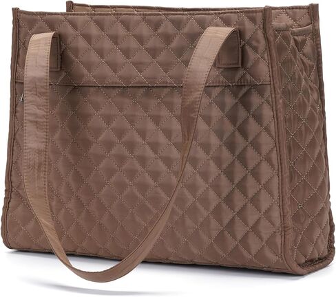 Tote Bag for Women, Lightweight Quilted Puffer Tote Bag with Compartments, Spacious Work Shoulder Bag with Zipper for Travel in Saudi Arabia