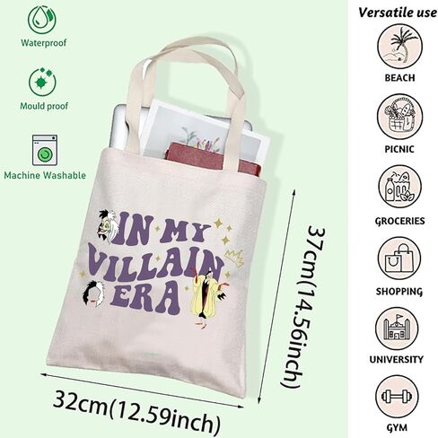 FOTAP Cruella Inspire Merch Villains Cruella Gift In My Villains Era Tote Bag Cruella Fan Gift Bad Girly Gift Villain Handbag in Saudi Arabia