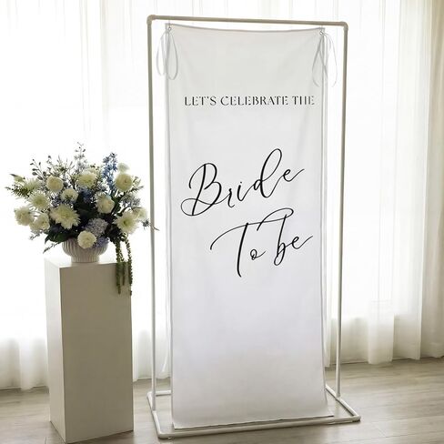 Yousoontic Bride to Be Linen Rustic Bridal Shower Welcome Banner Plain Ceremony Banner with Satin Ribbon and Retaining Clip for Ceremony, Arch, Reception Backdrop in Saudi Arabia