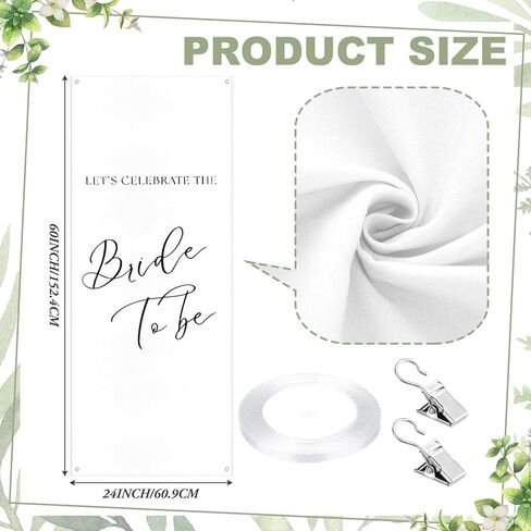 Yousoontic Bride to Be Linen Rustic Bridal Shower Welcome Banner Plain Ceremony Banner with Satin Ribbon and Retaining Clip for Ceremony, Arch, Reception Backdrop in Saudi Arabia