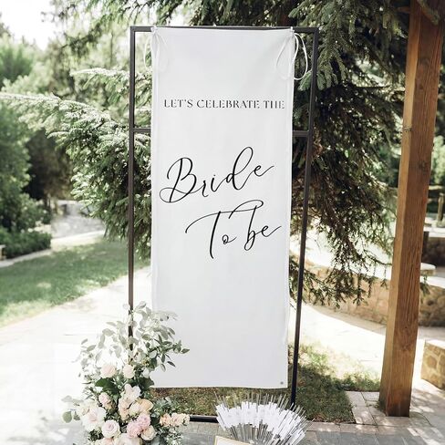 Yousoontic Bride to Be Linen Rustic Bridal Shower Welcome Banner Plain Ceremony Banner with Satin Ribbon and Retaining Clip for Ceremony, Arch, Reception Backdrop in Saudi Arabia