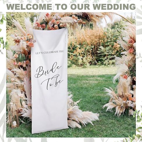 Yousoontic Bride to Be Linen Rustic Bridal Shower Welcome Banner Plain Ceremony Banner with Satin Ribbon and Retaining Clip for Ceremony, Arch, Reception Backdrop in Saudi Arabia