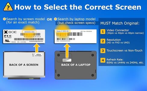 Screenarama استبدال الشاشة الجديدة لـ HP L73065-JD1 CMN1512 (FHD 30PIN IPS IPS) LCD LED مع أدوات وشريط in Kuwait