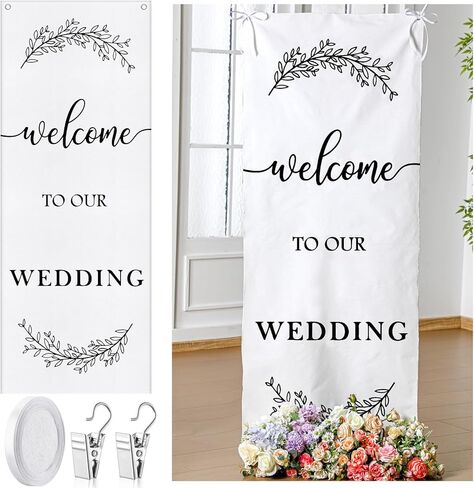 Yousoontic Bride to Be Linen Rustic Bridal Shower Welcome Banner Plain Ceremony Banner with Satin Ribbon and Retaining Clip for Ceremony, Arch, Reception Backdrop in Saudi Arabia