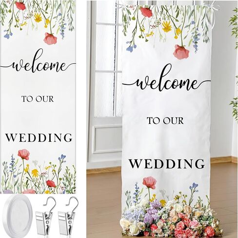 Yousoontic Bride to Be Linen Rustic Bridal Shower Welcome Banner Plain Ceremony Banner with Satin Ribbon and Retaining Clip for Ceremony, Arch, Reception Backdrop in Saudi Arabia