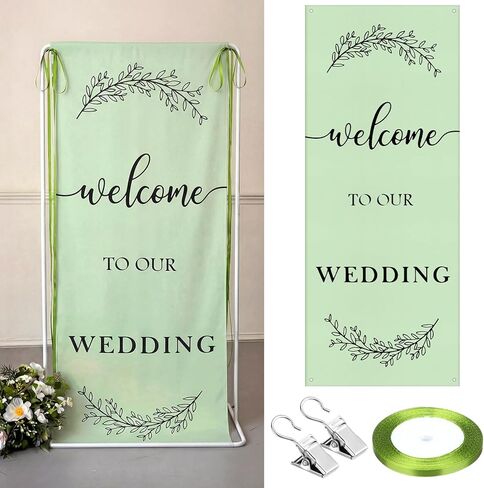 Yousoontic Bride to Be Linen Rustic Bridal Shower Welcome Banner Plain Ceremony Banner with Satin Ribbon and Retaining Clip for Ceremony, Arch, Reception Backdrop in Saudi Arabia