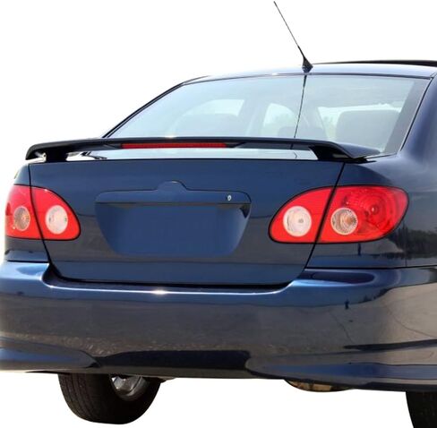 Trunk Spoiler Compatible with 2003-2008 Toyota Corolla, Factory Style ABS Matte Black with Brake Light Trunk Boot Lip Spoiler Wing Deck Lid by IKON MOTORSPORTS, 2004 2005 2006 2007 in Saudi Arabia