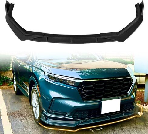 Front Bumper Lip Spoiler, Compatible with 2023-2026 Honda Cr-V EX EX-L LX (Not Fit Hybrid), PP Gloss Black Ikon Style Add-on Front Splitter Air Dam Chin Protector, 3 Pieces in Kuwait