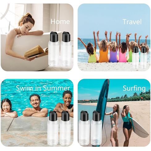 6 Pack Travel Bottles for Toiletries, 3.4oz Travel Shampoo Bottles Leak-Proof Tsa Approved Travel Size Bottle for Shampoo Conditioner and Body Wash, Clear Bottle Body in Kuwait