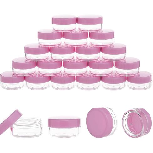 100 Pieces 10 Gram Sample Containers with Lids, 10ML Sample Jars, BPA Free Tiny Cosmetic Containers for Makeup, Lotion, Eye Shadow, Powder, and Lip Balms in Kuwait