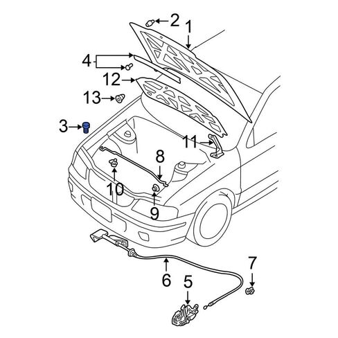 Rexka 5 قطع من ممتص الصدمات المطاطي لغطاء محرك السيارة لنيسان إنفينيتي 65829-50A00 أرمادا كيوب فرونتير ماكسيما روج سينترا تيان فيرسا FX35 45 QX56 ممتص الصدمات نيسان in Kuwait