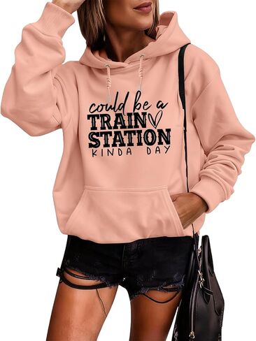 Could Be A Train Station Kinda Day Hoodies Women Western Cowgirl Country Hoodie Oversized Vintage Graphic Sweatshirts in Saudi Arabia