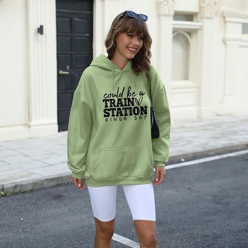 Could Be A Train Station Kinda Day Hoodies Women Western Cowgirl Country Hoodie Oversized Vintage Graphic Sweatshirts in Saudi Arabia