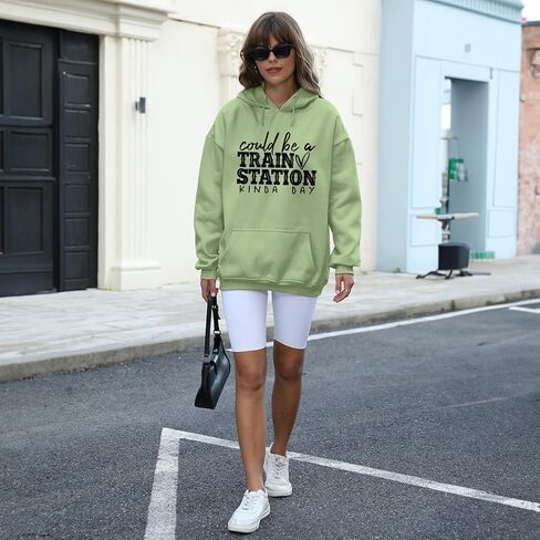 Could Be A Train Station Kinda Day Hoodies Women Western Cowgirl Country Hoodie Oversized Vintage Graphic Sweatshirts in Saudi Arabia