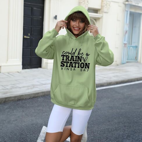 Could Be A Train Station Kinda Day Hoodies Women Western Cowgirl Country Hoodie Oversized Vintage Graphic Sweatshirts in Saudi Arabia
