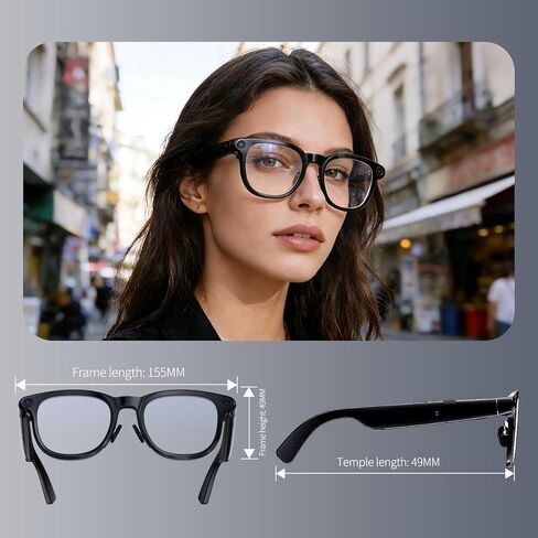 Smart Glasses,Wireless Bluetooth Sunglasses,Built-in Mic & Speakers, Voice Assistant, UV Protection Audio SunGlass (White) in Saudi Arabia