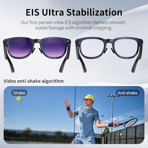 Smart Glasses,Wireless Bluetooth Sunglasses,Built-in Mic & Speakers, Voice Assistant, UV Protection Audio SunGlass (White) in Saudi Arabia