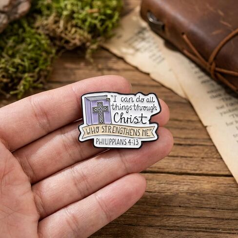 Inspirational Bible Verse Pin - Christian Faith Pins Religious Brooch for Backpacks,Jackets,Hats. Christian Brooches Gifts for Women, Believer, Friends. in Kuwait