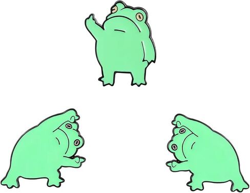 لطيف الضفدع المينا دبابيس، مضحك الجدة الحيوان الضفدع التلبيب دبابيس شارة بروش مجوهرات الإكسسوار للملابس حقيبة الظهر سترة قبعة in Kuwait