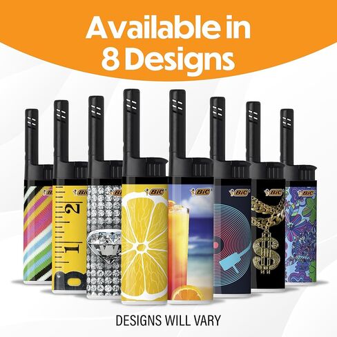 BIC EZ Reach Candle Lighter, The Ultimate Lighter with Extended Wand for Grills and Firepits (1.45-inch), Favorites Series, 6 Count Pack (Assortment of Designs May Vary) in Kuwait