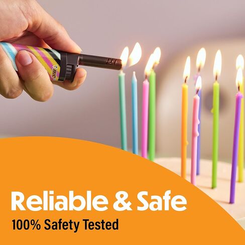 BIC EZ Reach Candle Lighter, The Ultimate Lighter with Extended Wand for Grills and Firepits (1.45-inch), Favorites Series, 6 Count Pack (Assortment of Designs May Vary) in Kuwait