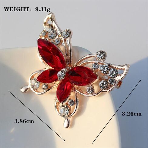 Brooch Rhinestone Wedding Crystal Sweater Alloy Butterfly for Women Blue in Saudi Arabia
