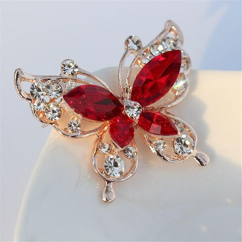 Brooch Rhinestone Wedding Crystal Sweater Alloy Butterfly for Women Blue in Saudi Arabia