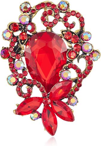YOQUCOL Austrian Crystal Brooch Pin for Women Flower Shape Brooches Lapel Pins for Scarf Clothes Accessories in Saudi Arabia