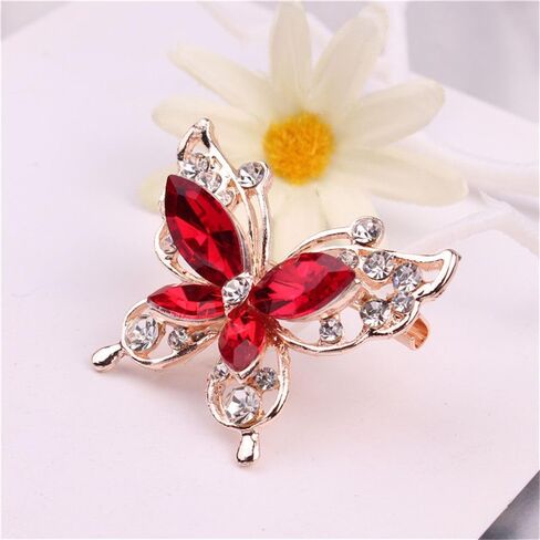 Brooch Rhinestone Wedding Crystal Sweater Alloy Butterfly for Women Blue in Saudi Arabia