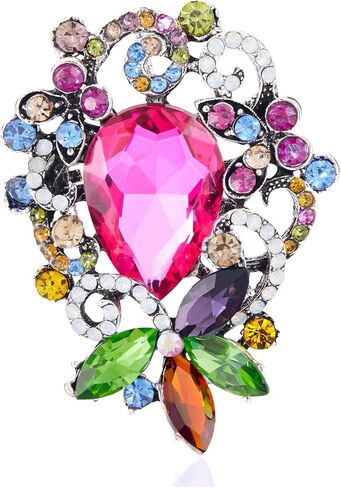 YOQUCOL Austrian Crystal Brooch Pin for Women Flower Shape Brooches Lapel Pins for Scarf Clothes Accessories in Saudi Arabia