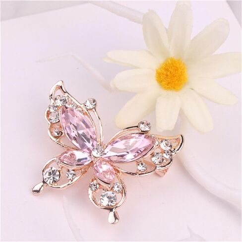 Brooch Rhinestone Wedding Crystal Sweater Alloy Butterfly for Women Blue in Saudi Arabia