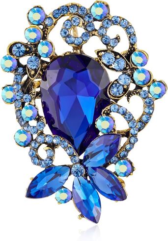 YOQUCOL Austrian Crystal Brooch Pin for Women Flower Shape Brooches Lapel Pins for Scarf Clothes Accessories in Saudi Arabia