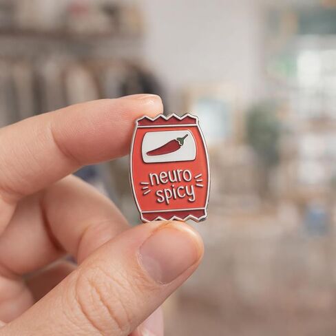 Autism Acceptance Pin - Spicy Snack Enamel Pins with Neurospicy,Funny Brooch for Backpacks, Jackets,Hats. ADHD Awareness Brooches Gifts for Humorous Neurodivergent Pride and Ally. in Kuwait