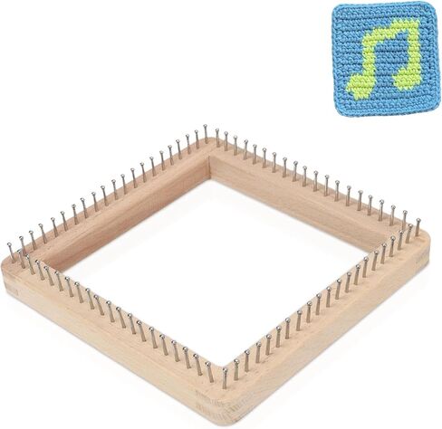 Wooden Knitting Loom,Wooden Multi-Craft Weaving Loom Hand Craft Loom,Knitting Board Tool for DIY Weaving Beginner Children Adults(30 * 30cm) in Kuwait