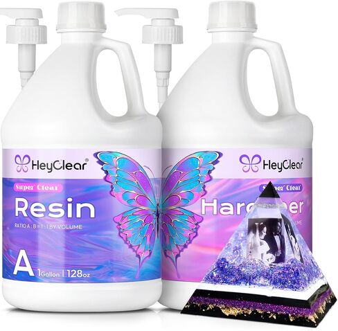 HeyClear 2 Gallon Epoxy Resin Kit with Pumps Crystal Clear, Hard for Crafts in Saudi Arabia