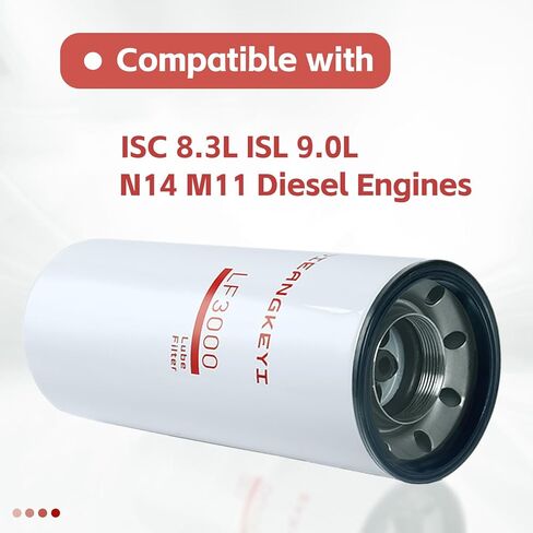 2 Pack LF3000 Oil Lube Filter Compatible with Cummins ISL 9.0L, ISC 8.3L, N14, M11 Diesel Engines, Replaces 3318853, 3825970, P553000, 51748 in Saudi Arabia