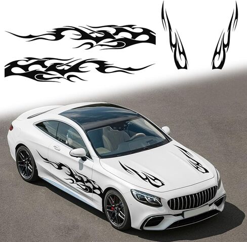 رامويل شريط الفينيل ملصق لاصق لامع ورائع الرسومات سيارة الجانب الجسم غطاء محرك السيارة سباق الجانب شريط ملصقات لسيارة الفينيل سيارة هود ملصق مائي 4 قطعة الوردي in Kuwait