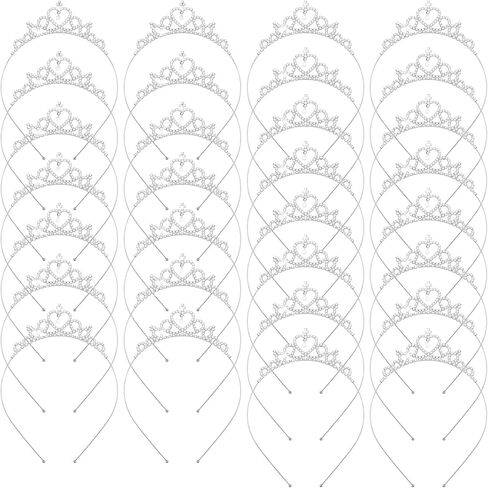 Tondiamo 30 قطعة تاج الأميرة الأميرة تاج حجر الراين التيجان السائبة انحناء قابل للتعديل عقال لإكسسوارات شعر الأطفال in Kuwait