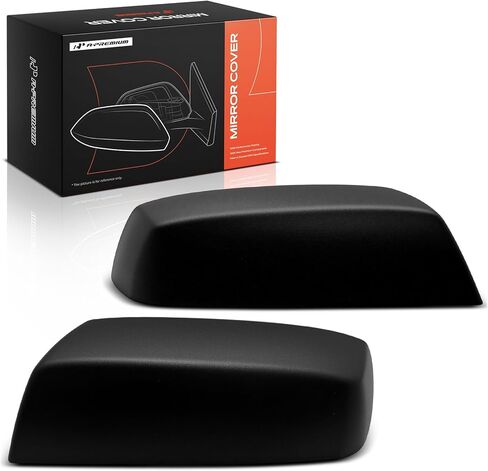 A-Premium 2 PCS Driver and Passenger Side Rearview Mirror Covers Caps - Compatible with Chevrolet Silverado 1500 LD 2019 & GMC Sierra 1500 2500 HD - Textured Black, Without Turn Signal Hole in Saudi Arabia