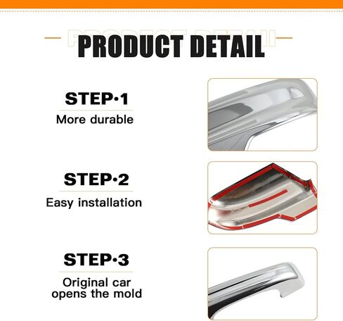 Side Mirror Cover Cap + Door Handle Covers Compatible with Dodge Ram 1500 2019 2020 2021 2022 2023 2024 Left & Right Top Half Mirror Cover Without Smart Keyholes(Chrome) in Kuwait