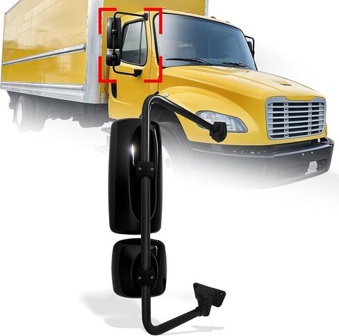 مجموعة مرآة باب عالية الارتفاع لـ Freightliner M2 (2004-2016)، مجموعة مرآة الرؤية الخلفية مع ذراع لـ Freightliner M2 100 / M2 106 / الجانب الأيسر للسائق من كولومبيا (كروم) in Kuwait