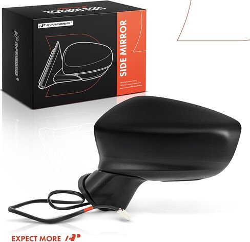 A-Premium Driver Side Power Door Mirror - Compatible with Mazda 3 2017-2018, 3 Sport 2017-2018 - Non-Heated, Manual Folding Black Outside Rear View Mirror - Replace# BABF-69-181A in Saudi Arabia